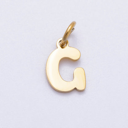 PVD Stainless Steel 10mm Plain Alphabet Letter Mini Charm A-Z | Charms-00667 ~ Charms-00692