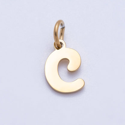 PVD Stainless Steel 10mm Plain Alphabet Letter Mini Charm A-Z | Charms-00667 ~ Charms-00692