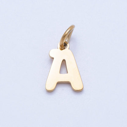 PVD Stainless Steel 10mm Plain Alphabet Letter Mini Charm A-Z | Charms-00667 ~ Charms-00692