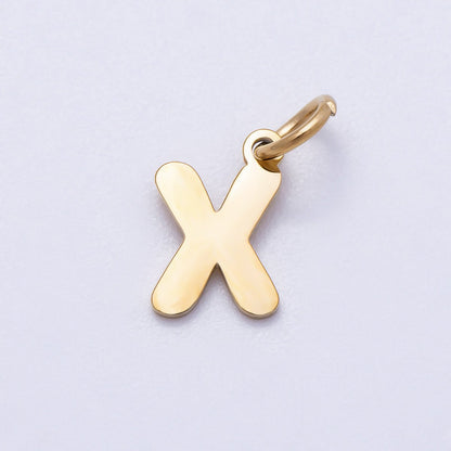 PVD Stainless Steel 10mm Plain Alphabet Letter Mini Charm A-Z | Charms-00667 ~ Charms-00692