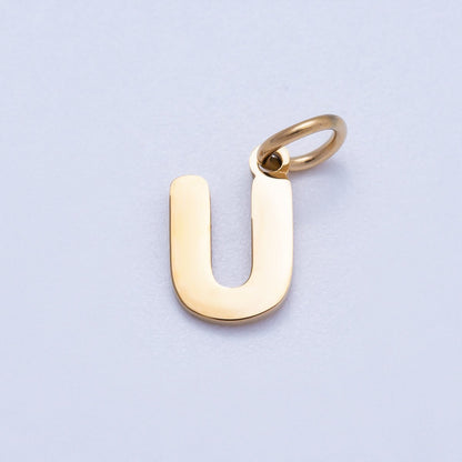PVD Stainless Steel 10mm Plain Alphabet Letter Mini Charm A-Z | Charms-00667 ~ Charms-00692