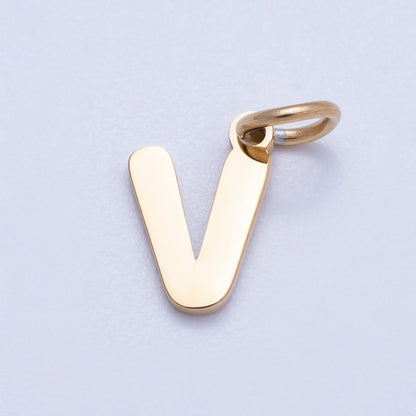 PVD Stainless Steel 10mm Plain Alphabet Letter Mini Charm A-Z | Charms-00667 ~ Charms-00692