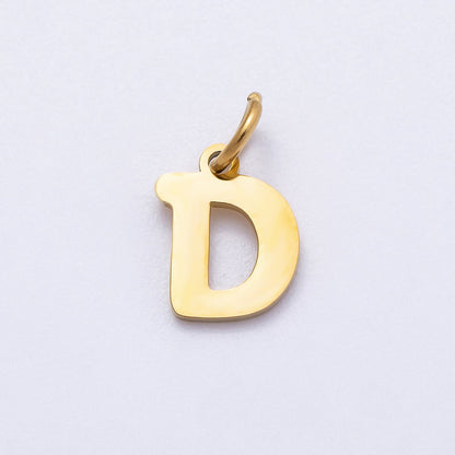 PVD Stainless Steel 10mm Plain Alphabet Letter Mini Charm A-Z | Charms-00667 ~ Charms-00692
