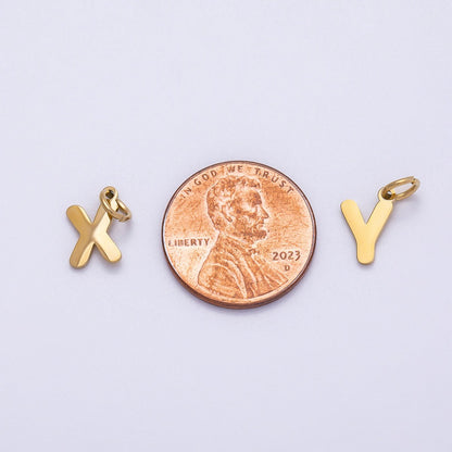 PVD Stainless Steel 10mm Plain Alphabet Letter Mini Charm A-Z | Charms-00667 ~ Charms-00692