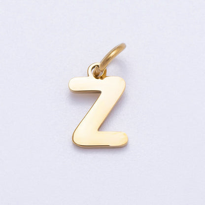 PVD Stainless Steel 10mm Plain Alphabet Letter Mini Charm A-Z | Charms-00667 ~ Charms-00692