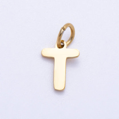 PVD Stainless Steel 10mm Plain Alphabet Letter Mini Charm A-Z | Charms-00667 ~ Charms-00692
