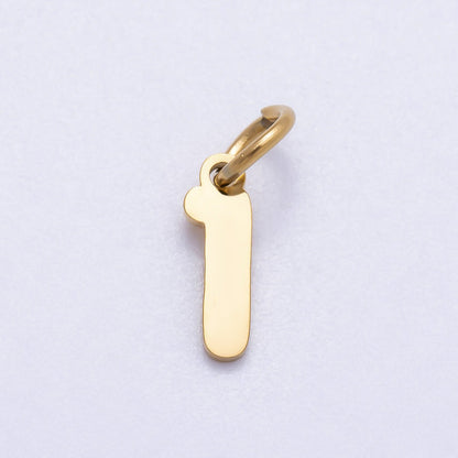 PVD Stainless Steel 10mm Plain Alphabet Letter Mini Charm A-Z | Charms-00667 ~ Charms-00692