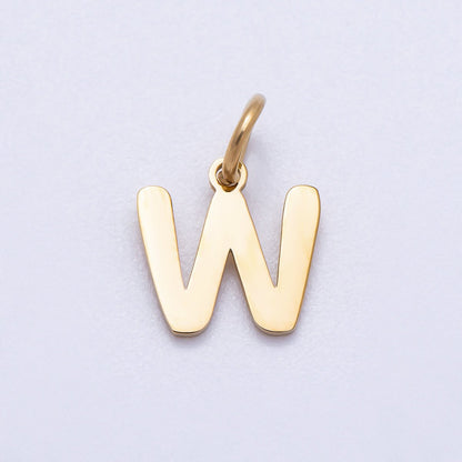 PVD Stainless Steel 10mm Plain Alphabet Letter Mini Charm A-Z | Charms-00667 ~ Charms-00692