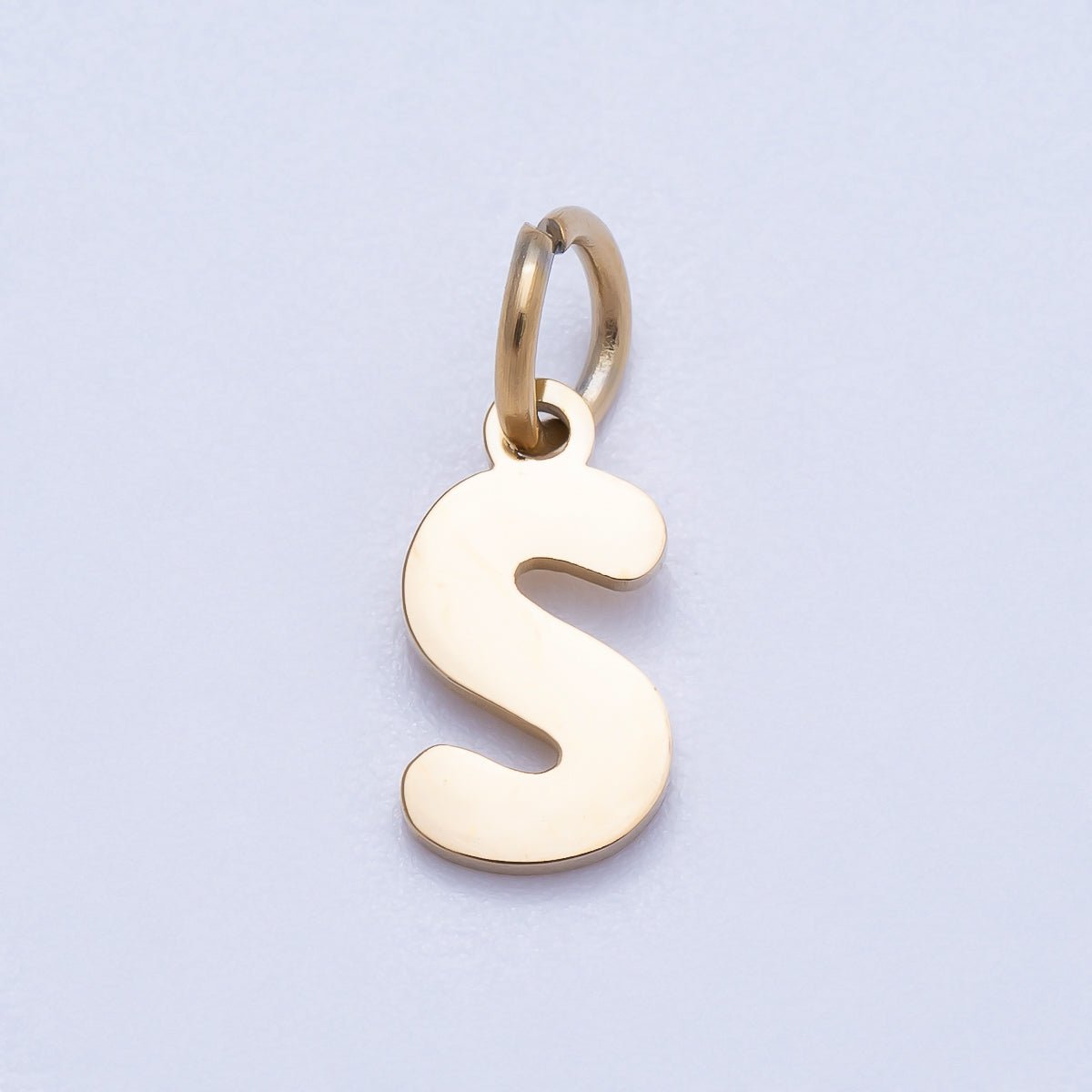 PVD Stainless Steel 10mm Plain Alphabet Letter Mini Charm A-Z | Charms-00667 ~ Charms-00692
