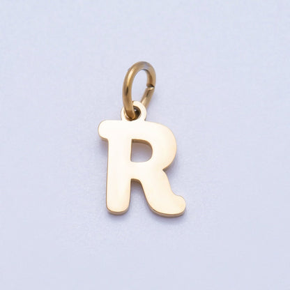 PVD Stainless Steel 10mm Plain Alphabet Letter Mini Charm A-Z | Charms-00667 ~ Charms-00692
