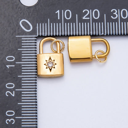 PVD Stainless Steel 15mm Celestial Sun Padlock Charm | Charms-00709