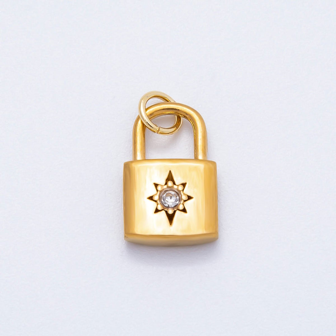PVD Stainless Steel 15mm Celestial Sun Padlock Charm | Charms-00709