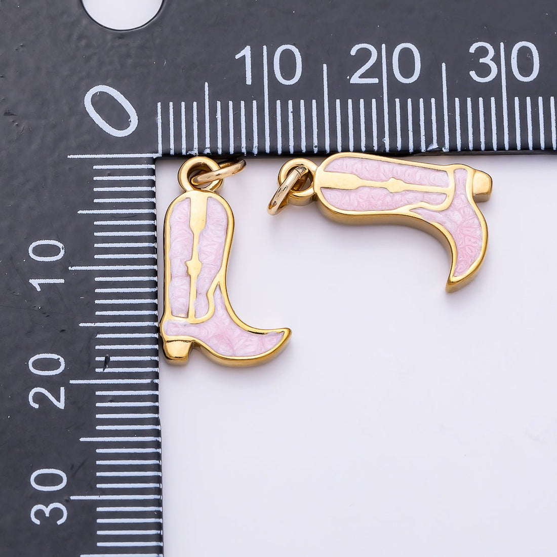 PVD Stainless Steel 18mm Pink, Blue, Black Enamel Cowboy Boots Charm | Charms-01444 ~ Charms-01446