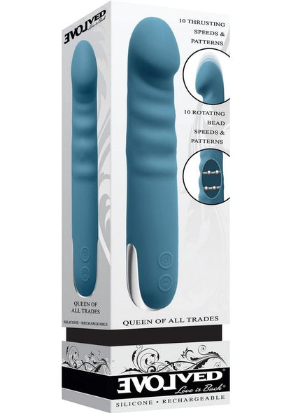 Evolved Queen of All Trades Rechargeable Silicone Dual Vibrator