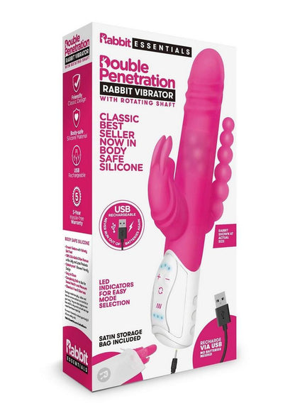 Essentials Double Rechargeable Penetration Rabbit Vibrate