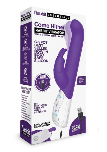 Rabbit Essentials Silicone Come Hither Rabbit Vibrator