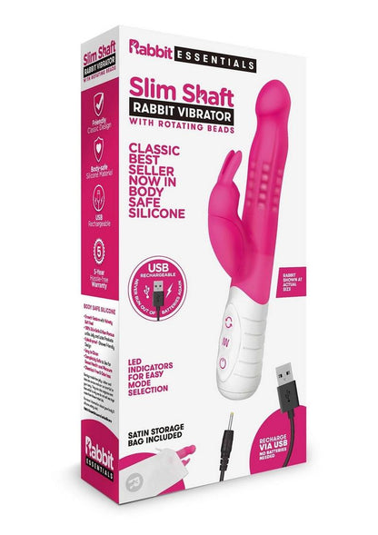 USB Rechargeable Rabbit Essentials Slim Shaft Vibrator