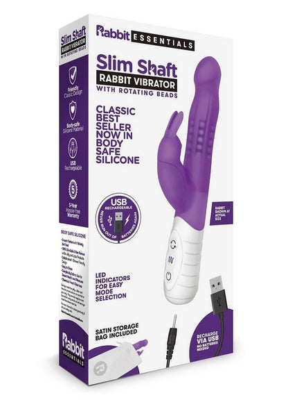 USB Rechargeable Rabbit Essentials Slim Shaft Vibrator