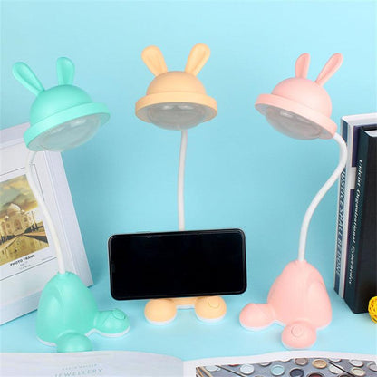 Rabbit LED Table Lamp Kids Desk Bunny Night Lights Studying Bedroom Decor Baby Bed Restaurant Living Room Cute Gift USB Charging Cute Study Lamps for Bedroom Décor