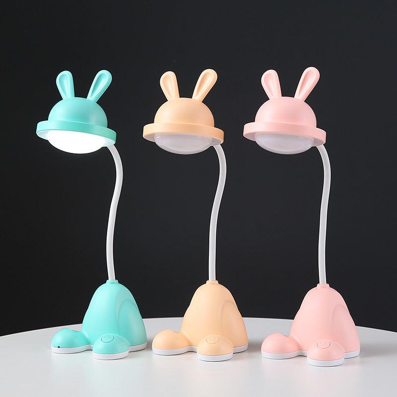 Rabbit LED Table Lamp Kids Desk Bunny Night Lights Studying Bedroom Decor Baby Bed Restaurant Living Room Cute Gift USB Charging Cute Study Lamps for Bedroom Décor