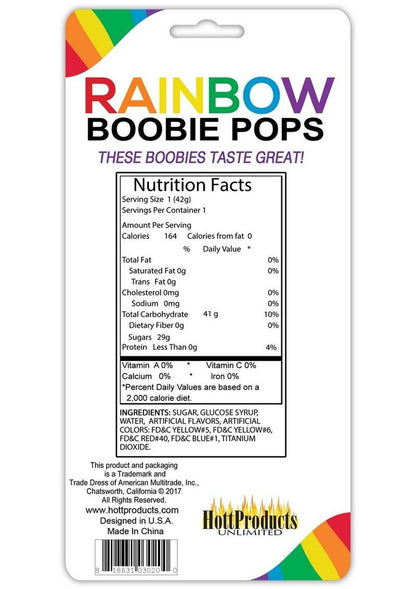 Hott Products Rainbow Boobie Pops Fruity Lollipop