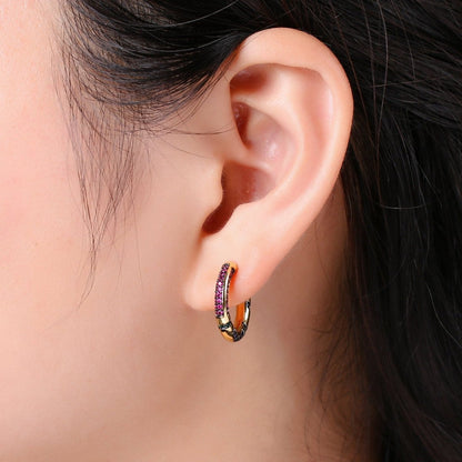 Rainbow CZ Ear Cuff, Ear Cuff No Piercing, Dainty Conch Earring , Non Pierced Ear Cuff, Gold Earcuff Conch Hoop K-596 K-597