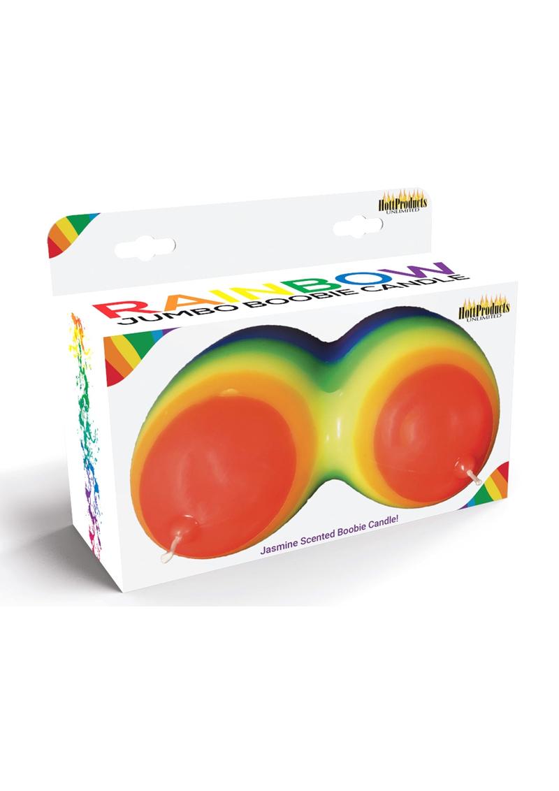 Rainbow Jumbo Boobie Candle
