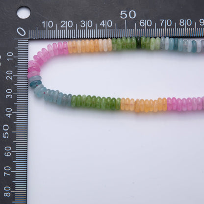 6mm x 2mm Multicolor Rainbow Thin Rondelle Natural Gemstone Bead Strand Finding | WA-A3535 WA-A3536