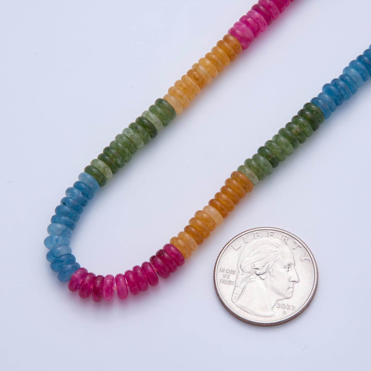 6mm x 2mm Multicolor Rainbow Thin Rondelle Natural Gemstone Bead Strand Finding | WA-A3535 WA-A3536