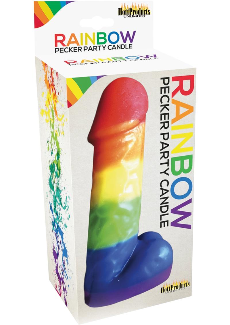 Rainbow Pecker Party Candle 7.5 Inch Multicolor Fun Gift