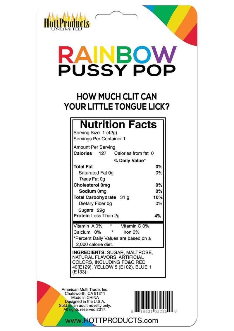 Hott Products Rainbow Pussy Pop Fruity Lollipop