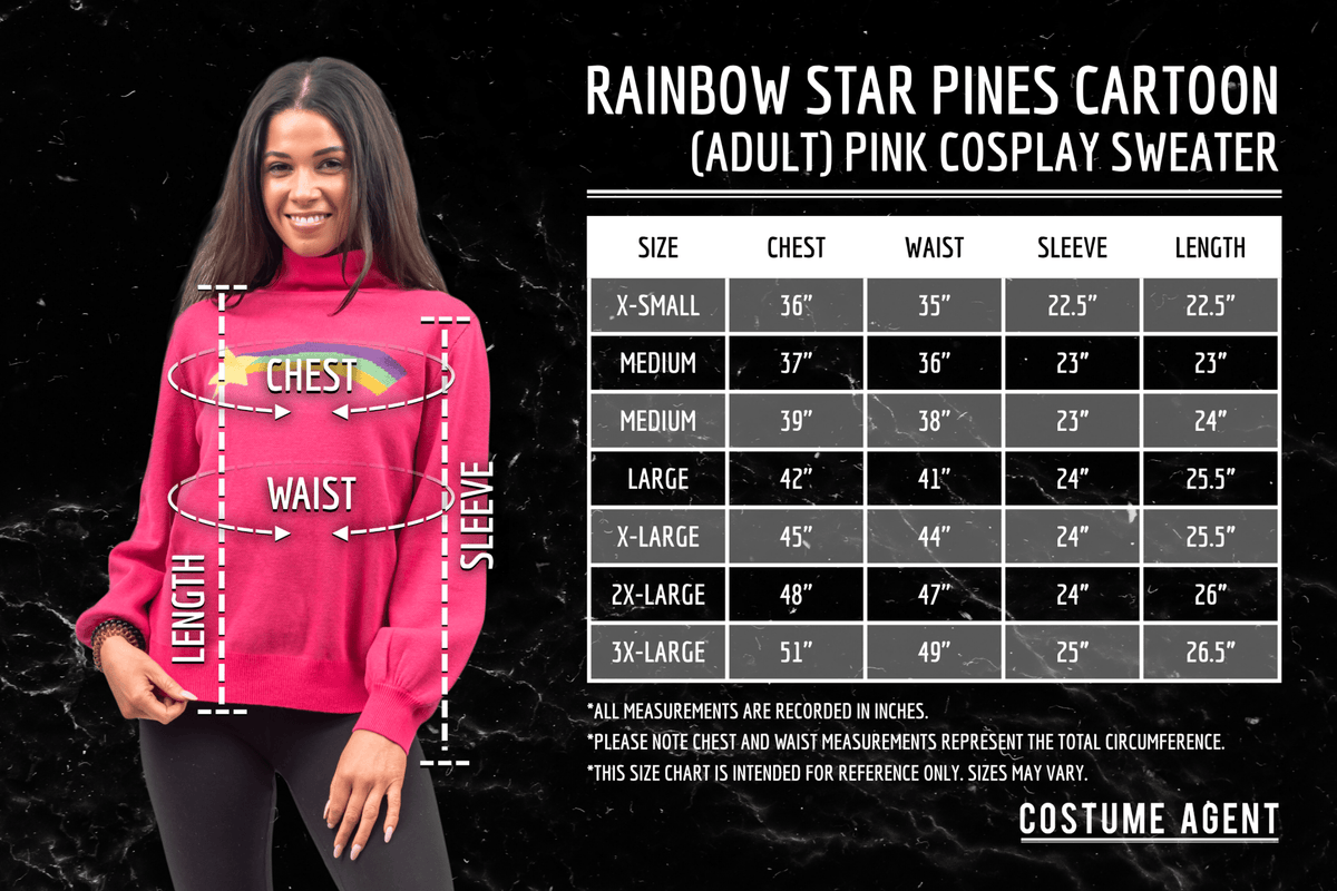 Rainbow Star Pink Pines Cartoon Sweater Halloween Costume Cosplay
