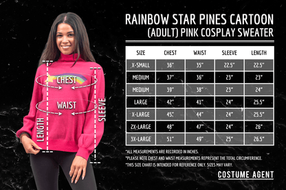 Rainbow Star Pink Pines Cartoon Sweater Halloween Costume Cosplay