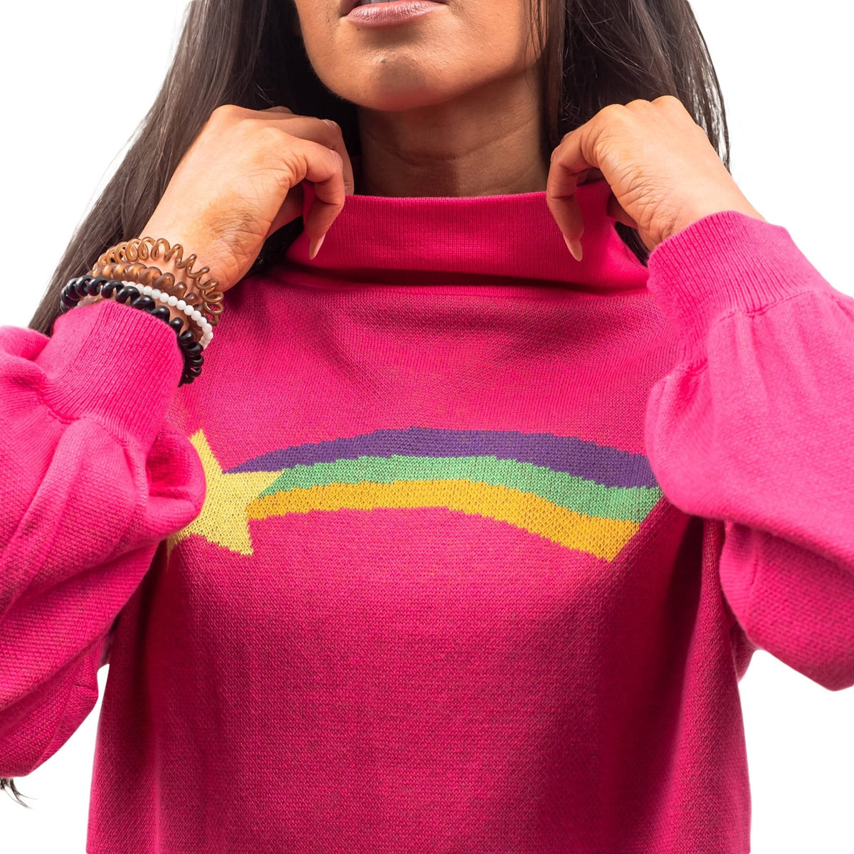 Rainbow Star Pink Pines Cartoon Sweater Halloween Costume Cosplay