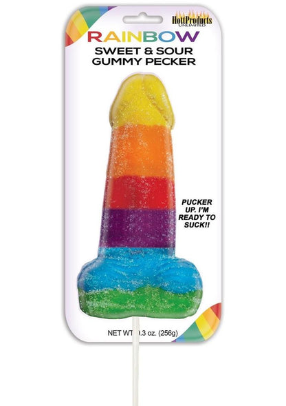 Rainbow Sweet And Sour Jumbo Gummy Pecker Fun And Flirty Party Treat