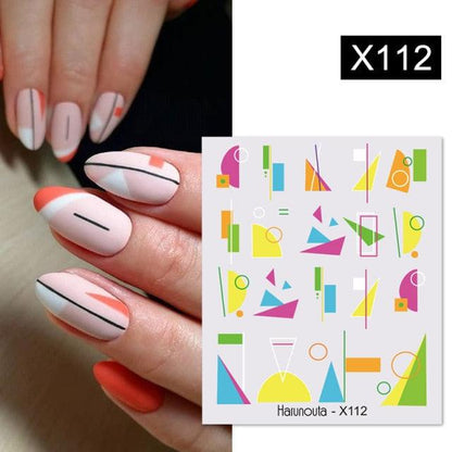 Rainbow Wave Love Heart Pattern Water Decals Stickers Butterfly Dragon Geometry Slider For Nails Art Decoration Tip Water Transfer Nail Decals Sticker For Pretty Girl Self-Adhesive Nail Decals Designer Nail Stickers for Acrylic