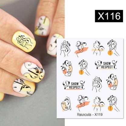 Rainbow Wave Love Heart Pattern Water Decals Stickers Butterfly Dragon Geometry Slider For Nails Art Decoration Tip Water Transfer Nail Decals Sticker For Pretty Girl Self-Adhesive Nail Decals Designer Nail Stickers for Acrylic