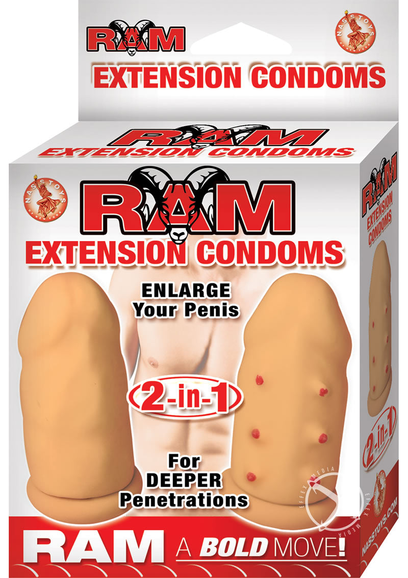 RAM Extension Condoms – 2-in-1 Latex Extender Sleeves