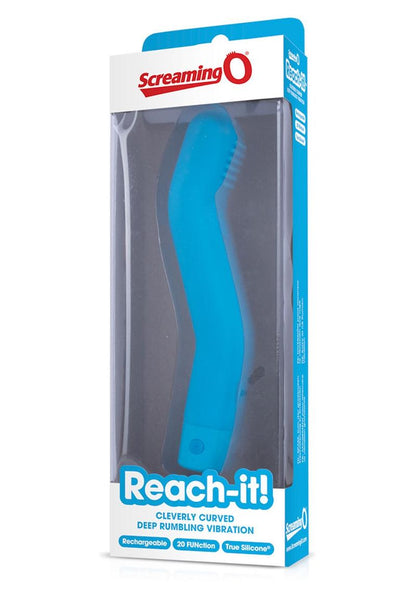Screaming O Reach-it! USB Rechargeable Blue Silicone G-Spot Vibrator