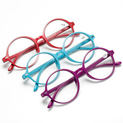 Read Eyeglass Men Women Round Vintage Reading Glasses Blue Light Blocking Glasses Men Women Retro Thick Round Rim Frame Eyeglasses Light Weight With Spring Hinge Easy To Carry +1 +1.5 +2 +2.5 +3 +3.5