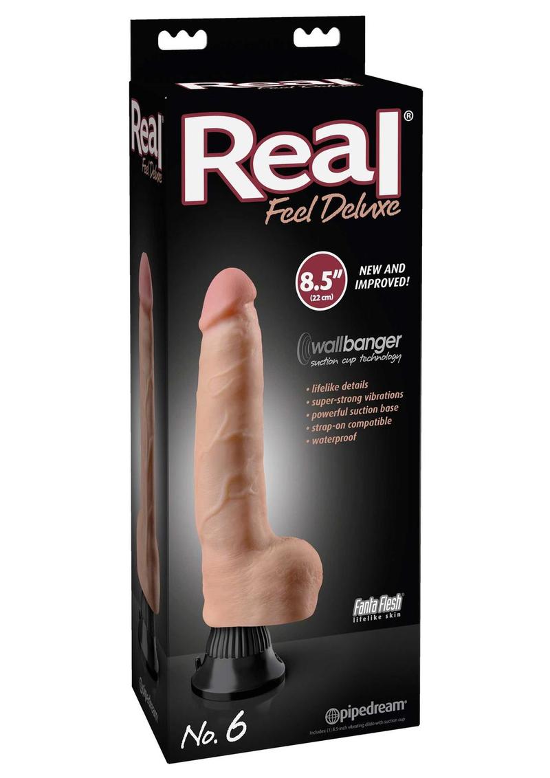 Real Feel Deluxe No. 6 Wallbanger Vibrating Dildo with Balls