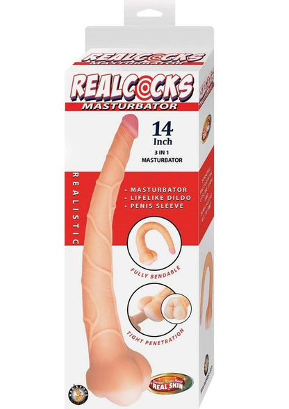 RealCocks 14 Inch 3-in-1 Masturbator Lifelike Dildo And Penis Sleeve