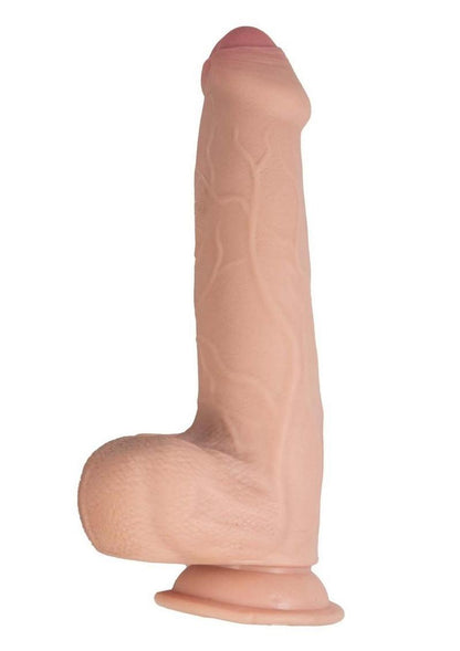 RealCocks 9 Inch Dual Layered Uncut Fat Dick Dildo Bendable