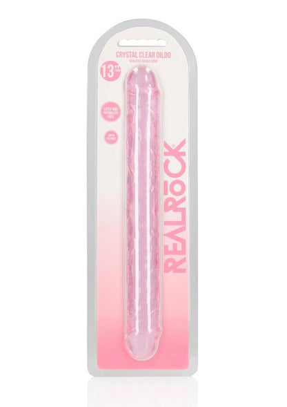 Real Rock Crystal Clear Double Dong in Pink
