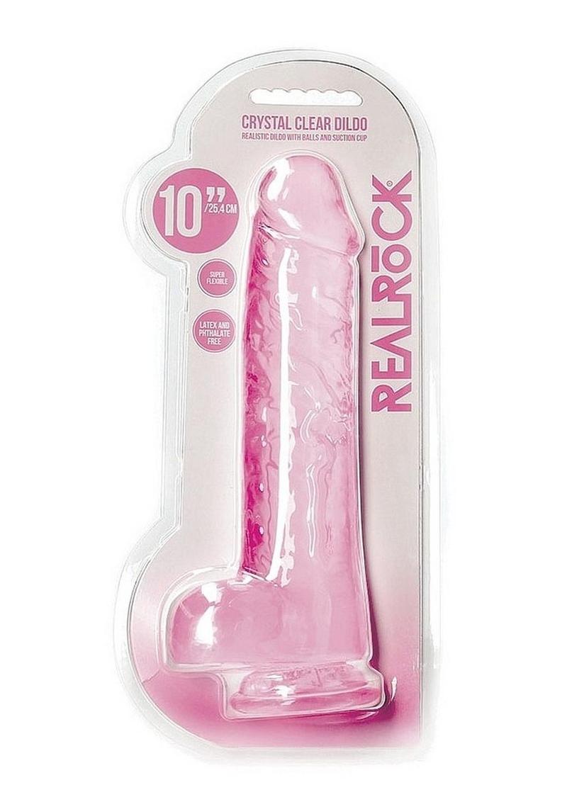 RealRock Crystal Clear Realistic Dildo with Balls