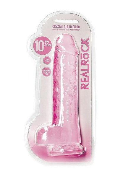 RealRock Crystal Clear Realistic Dildo with Balls