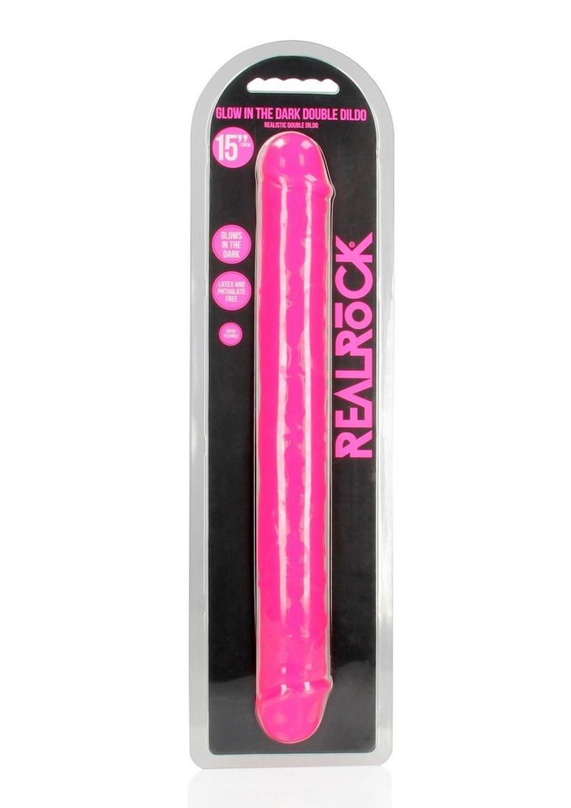RealRock Glow in the Dark Double Dildo 15 Inch Dual-Ended Design