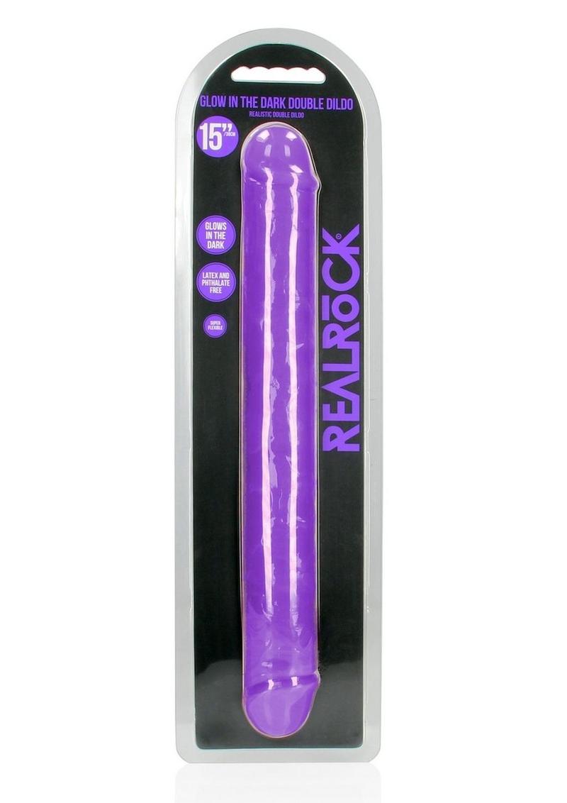 RealRock Glow in the Dark Double Dildo 15 Inch Dual-Ended Design