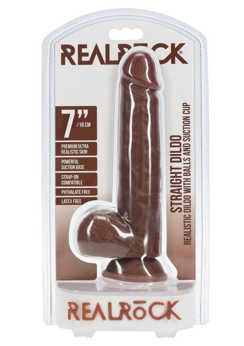 RealRock Straight Realistic Dildo with Balls 7 Inch