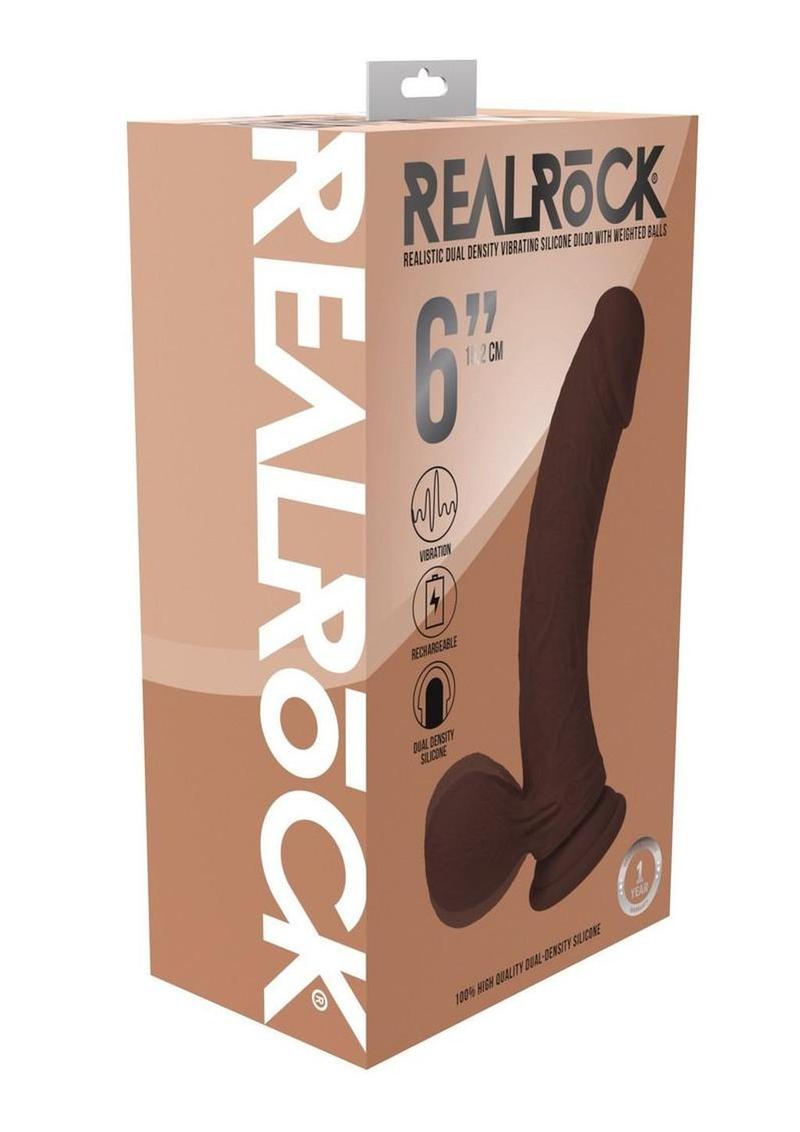 RealRock Rechargeable Dual Density Vibrating Dildo 6 Inch